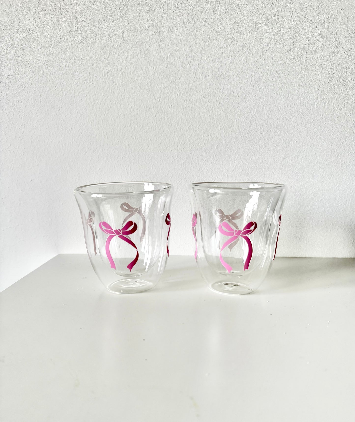 2er-Set Gläser mit Schleifen-Motiv