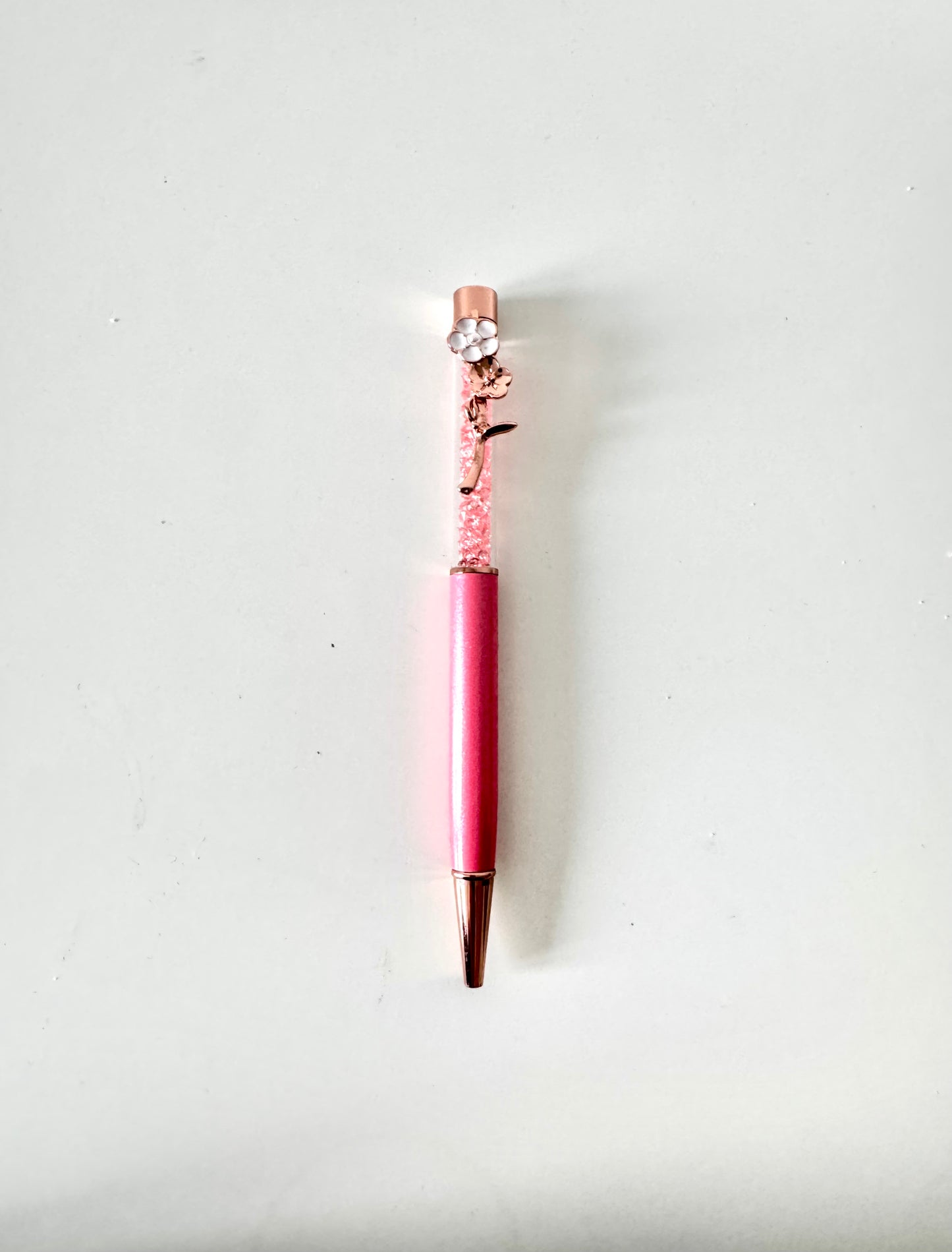Kugelschreiber – Rosa mit Blütenanhänger