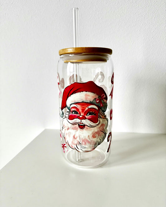 Weihnachts-Glasbecher mit Santa