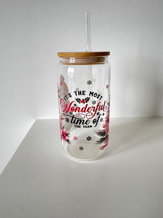 Weihnachts-Glasbecher „Wonderful Time“