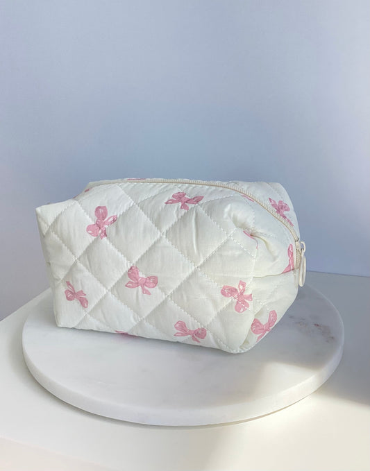 Kosmetiktasche - rosa Schleifen