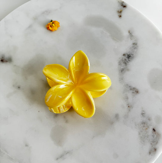 Haarclip in Blumenform - Gelb